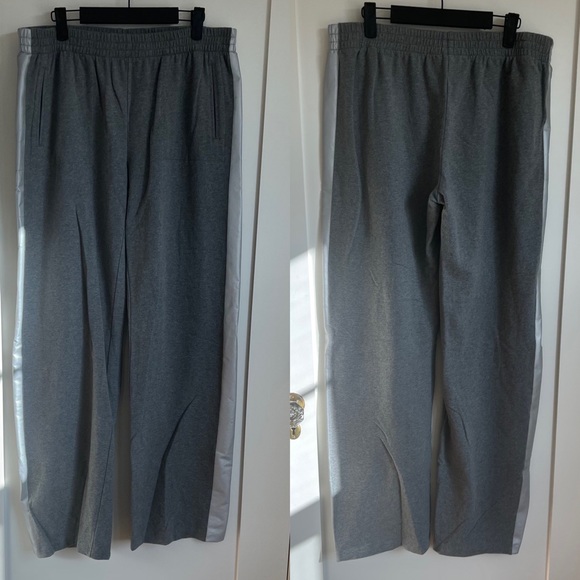 🛍️Norma Kamali Wide Leg Puddle Side Reflective Stripe Boyfriend Sweat Pants M - Picture 4 of 4